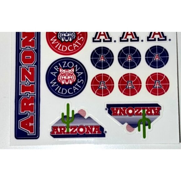 Arizona Wildcats Vinyl Team Stickers Sheet With Logos & Mascot - Picture 3 of 4